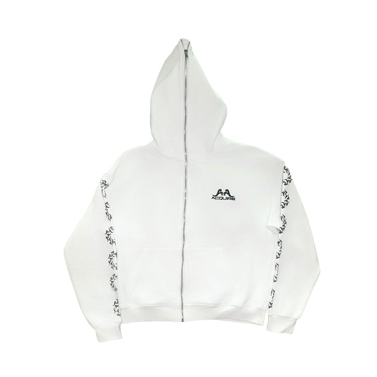Acquire Logo Full-Zip Hoodie White