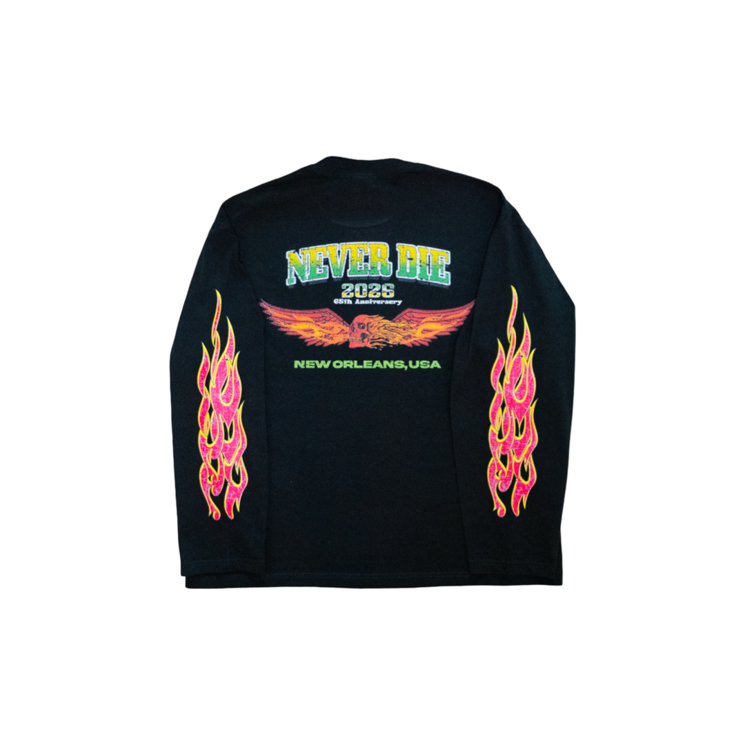 Acquire Oversized “Mardi Gras” LS Tee Black