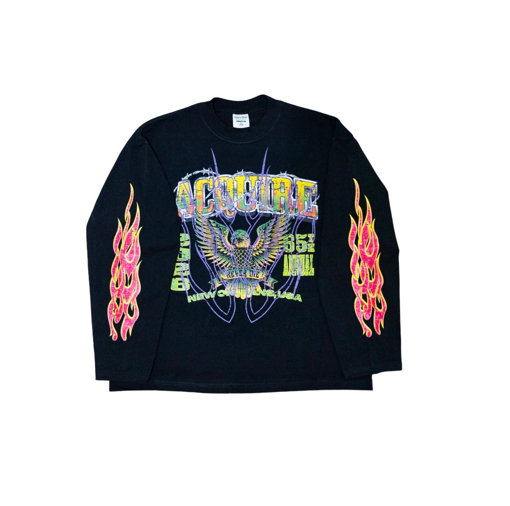 Acquire Oversized “Mardi Gras” LS Tee Black