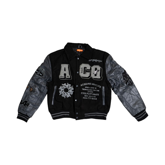 Acquire "ACQ" Letterman Jacket Black