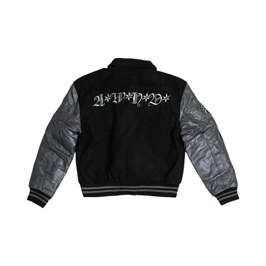 Acquire "ACQ" Letterman Jacket Black