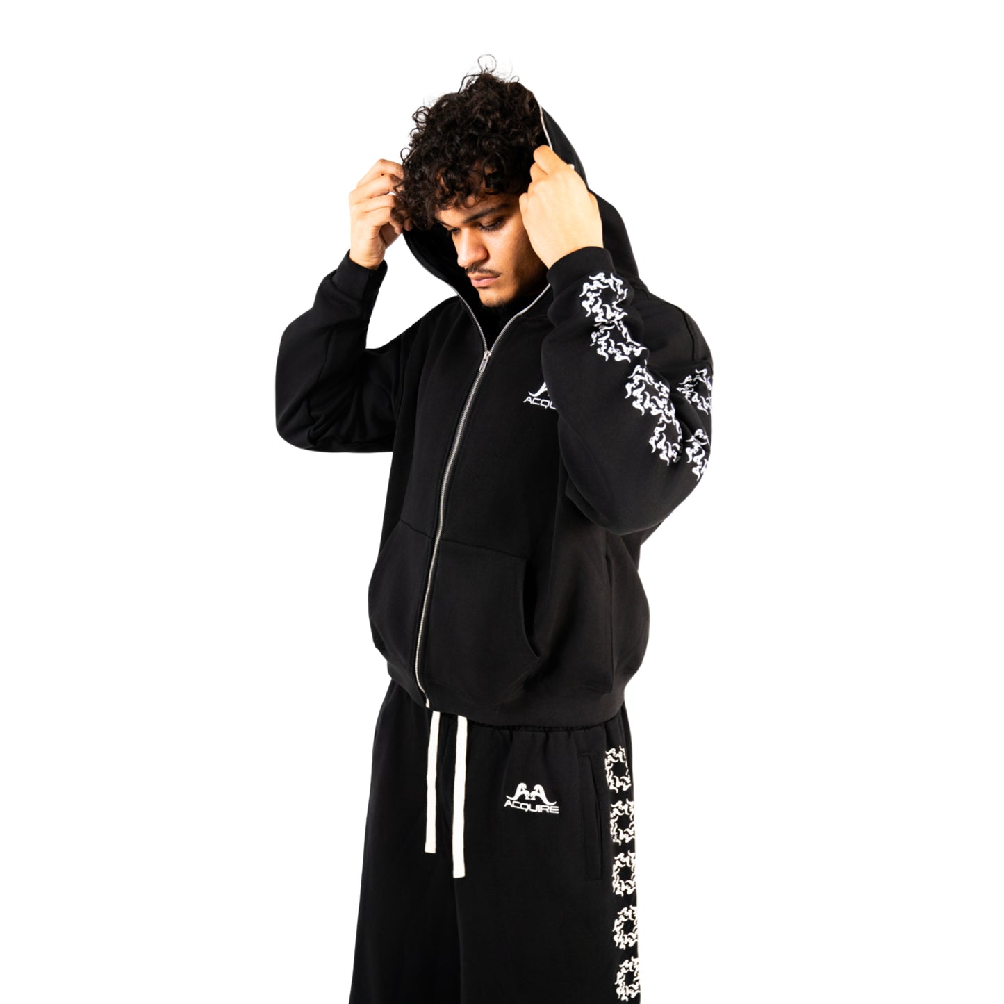 Acquire "AA Logo" Full-Zip Hoodie Black