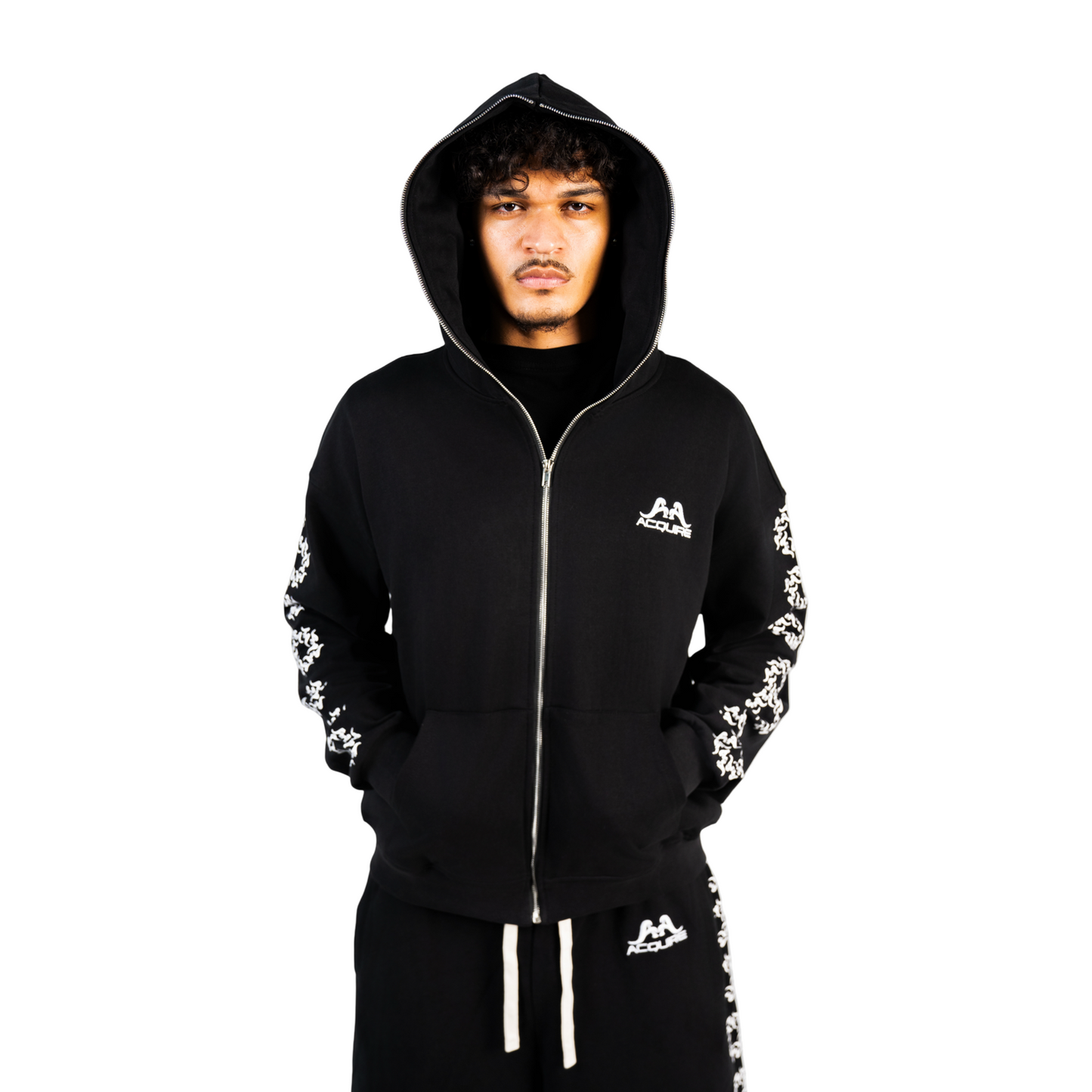 Acquire "AA Logo" Full-Zip Hoodie Black